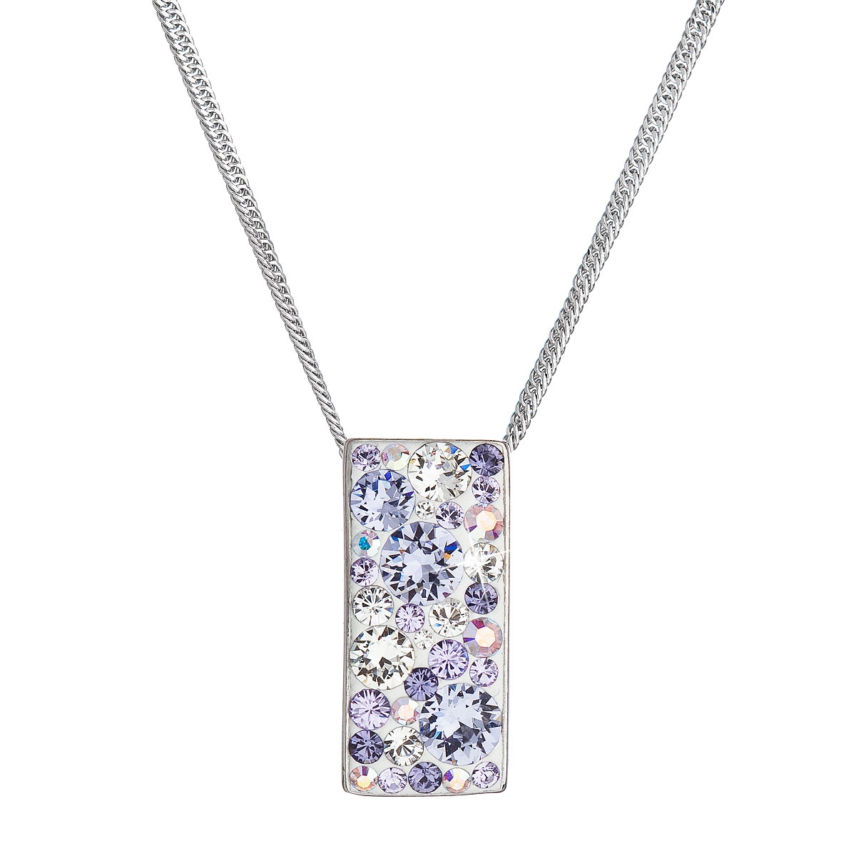 Strieborný náhrdelník so Swarovski kryštálmi, Violet