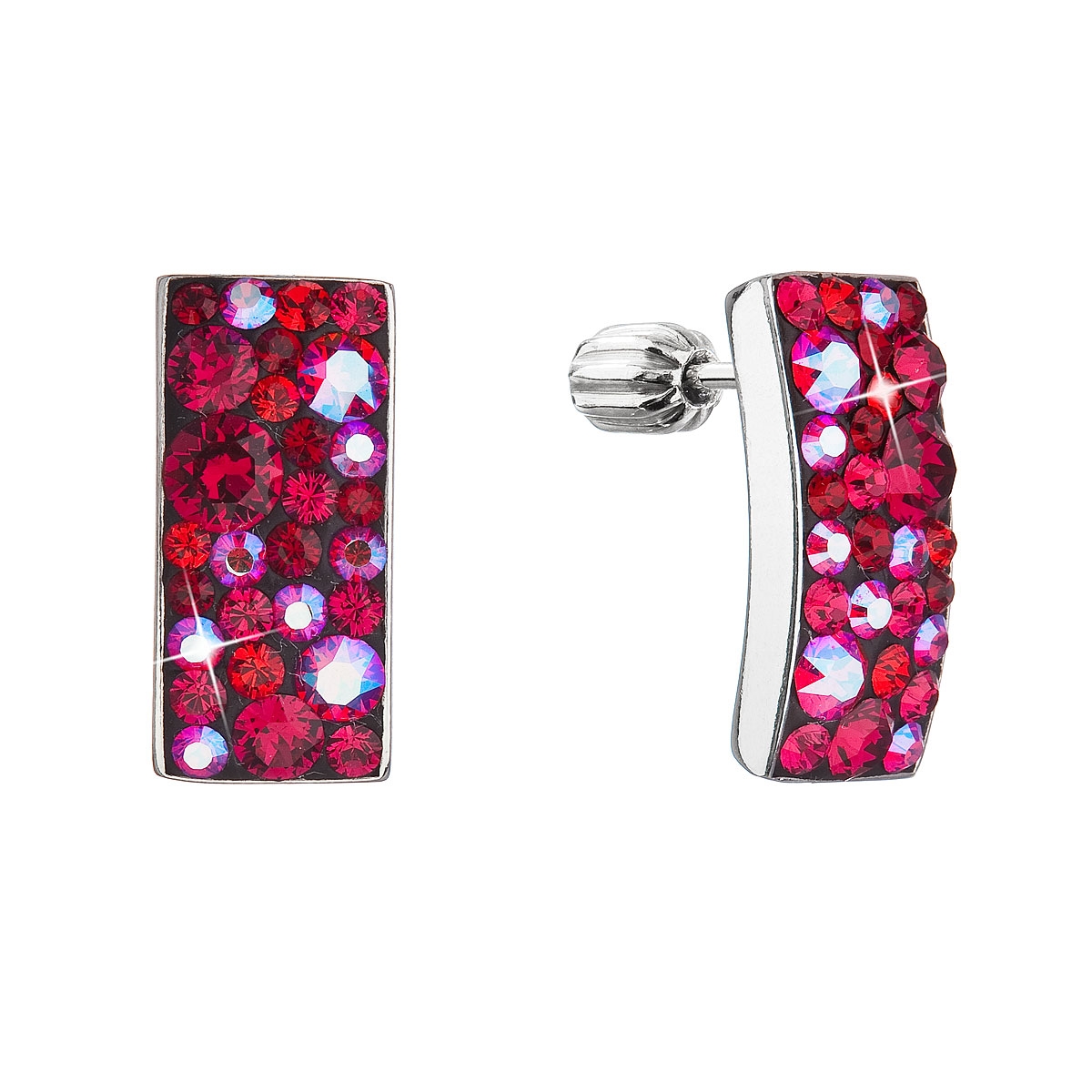 EVOLUTION GROUP CZ Stříbrné visací náušnice se Swarovski krystaly, Cherry - 31303.3 Cherry