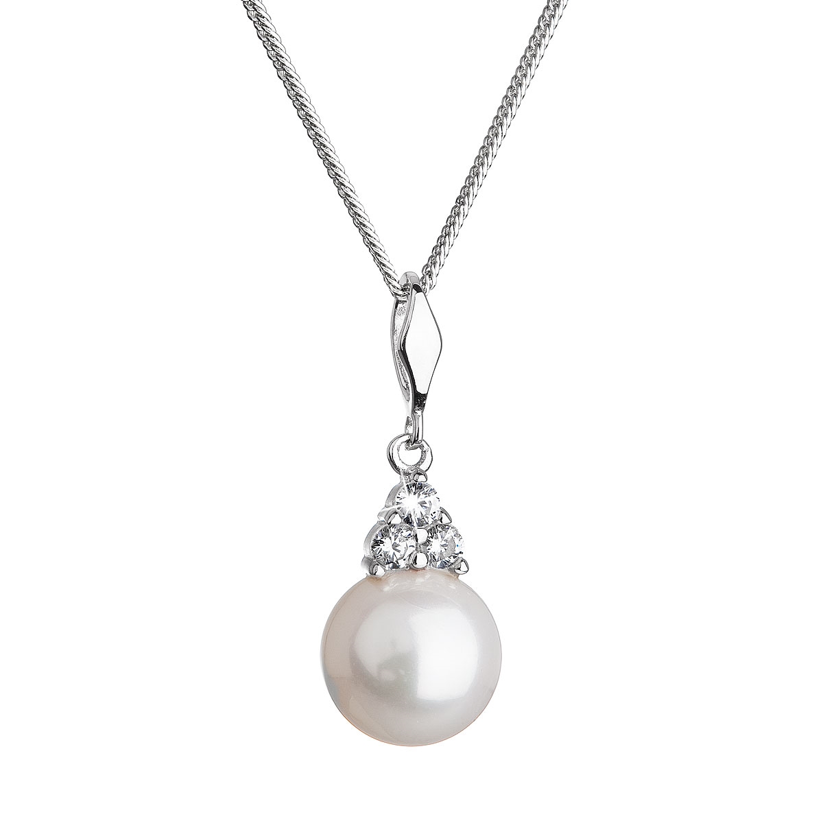 Strieborný náhrdelník s guľatou riečnou perlou