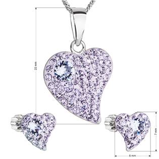 EG3203-VI Sada šperků s krystaly Swarovski náušnice, řetízek a přívěsek