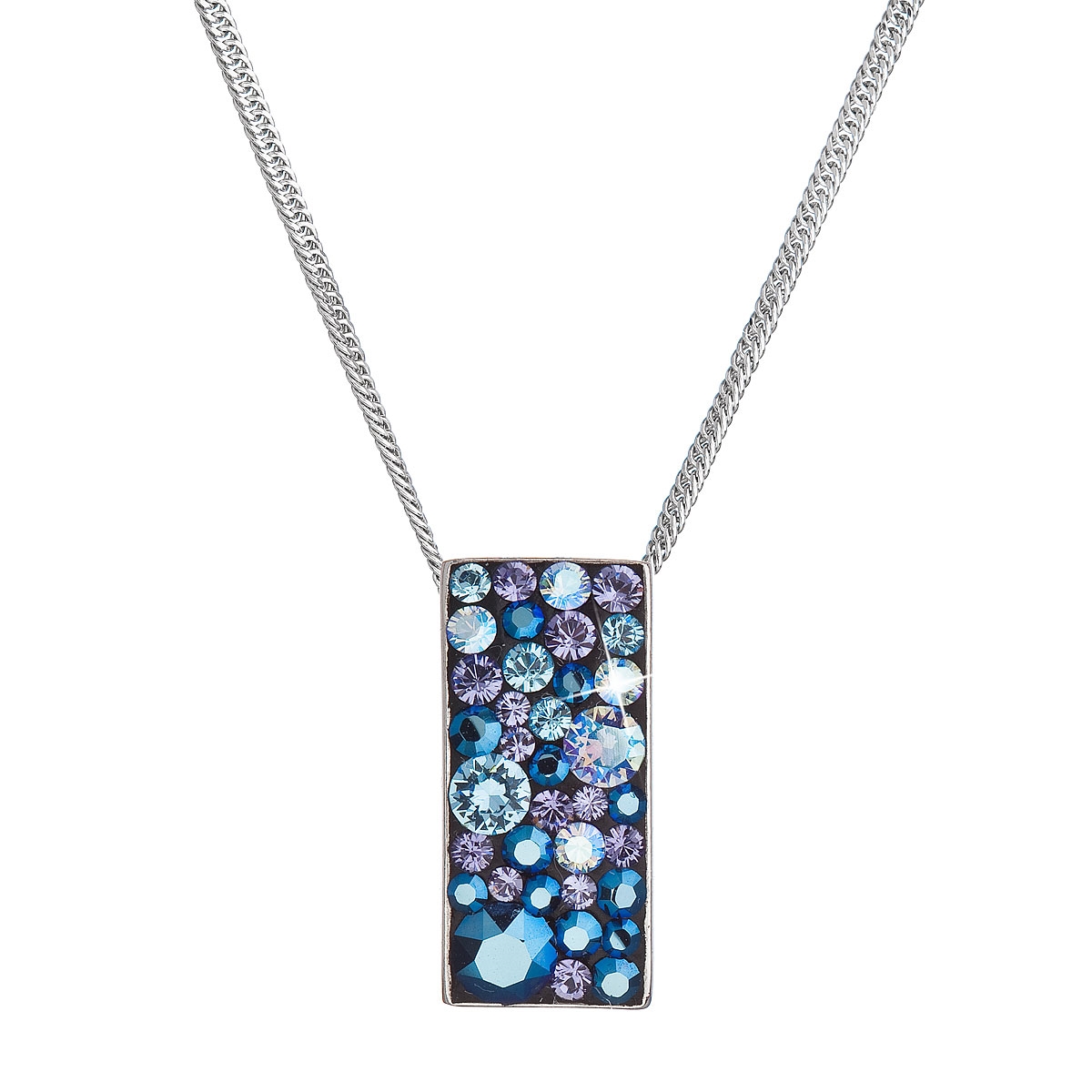 Strieborný náhrdelník so Swarovski kryštálmi, Blue Style