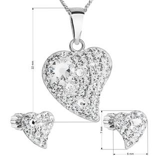 EG3203-CR Sada šperků s krystaly Swarovski náušnice, řetízek a přívěsek
