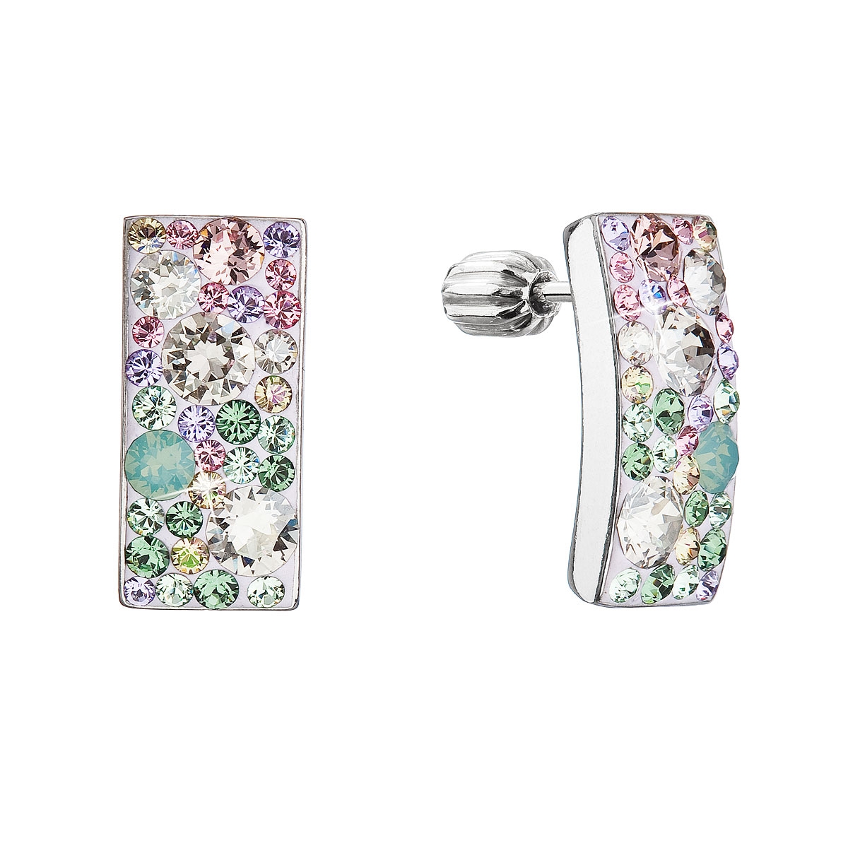 EVOLUTION GROUP CZ Stříbrné visací náušnice se Swarovski krystaly, Sakura - 31303.3 Sakura