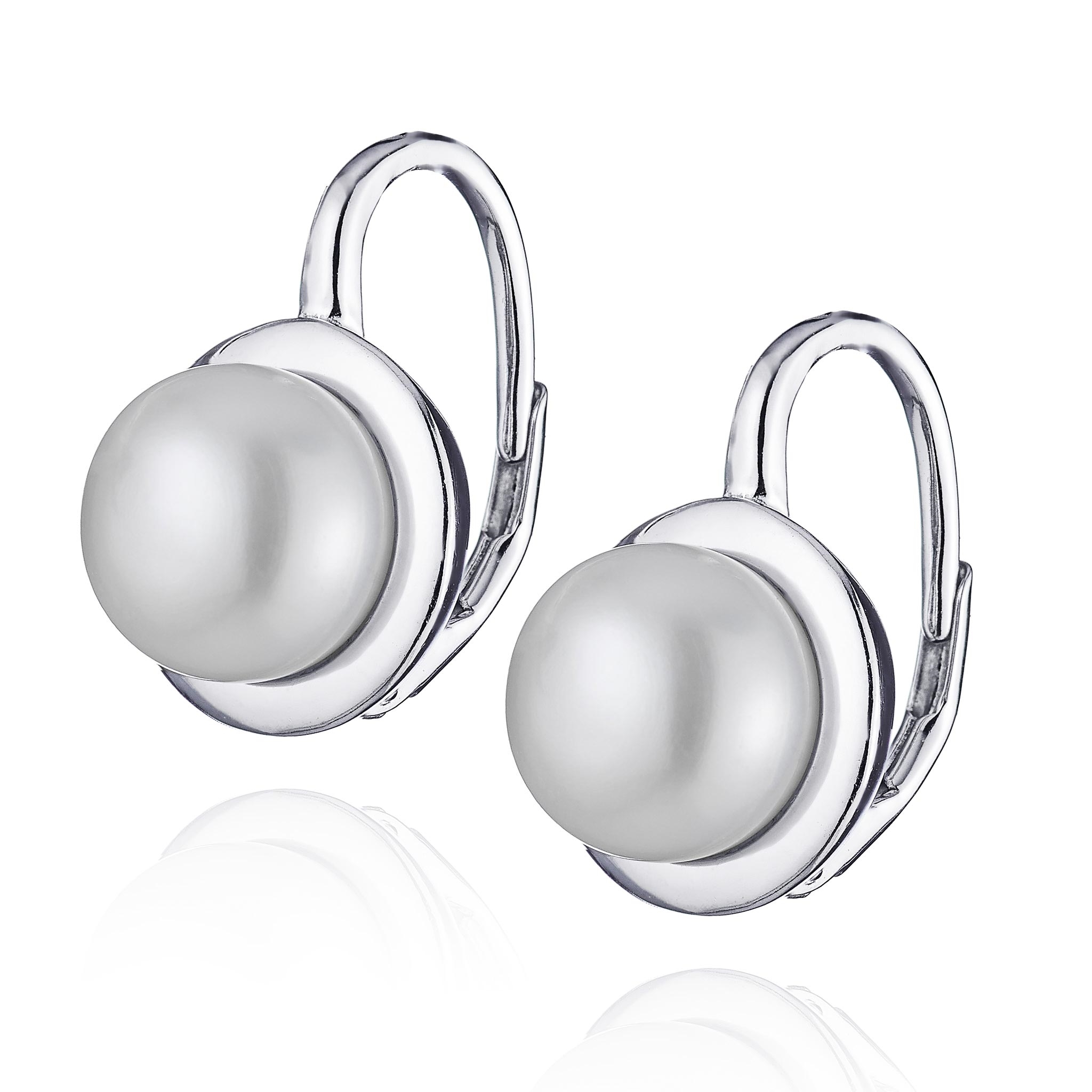 NUBIS® Stříbrné perlové náušnice se zirkony - NB-3029