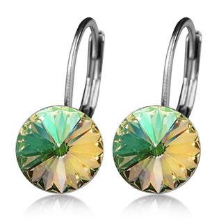 Ocelové náušnice s krystaly Swarovski®, LUMINOUS GREEN