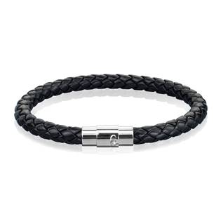 Kožený náramek proplétaný tmavě hnědý, délka 19 cm