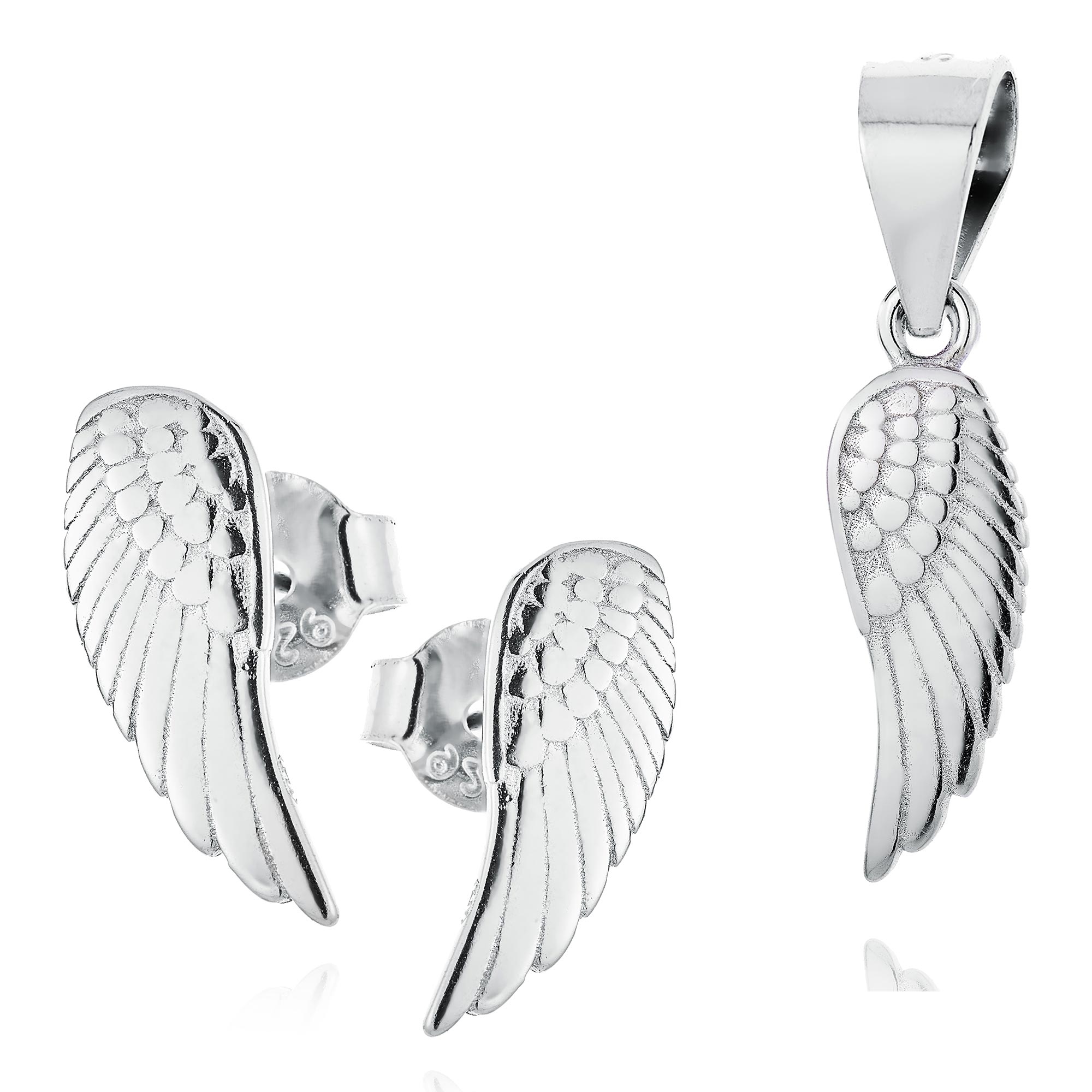 Strieborná súprava šperkov - anjelské krídla