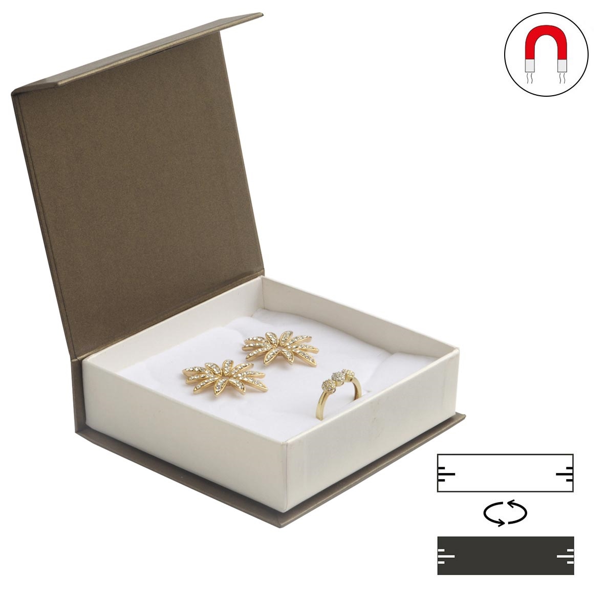 Darčeková krabička na súpravu hnedá, magnetické zatváranie