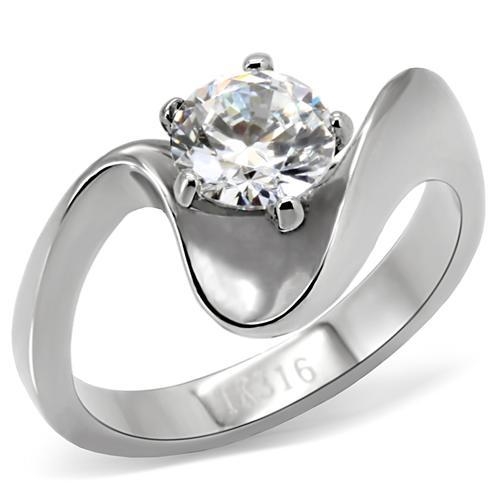 Šperky4U Ocelový prsten se zirkonem, vel. 57 - velikost 57 - OPR1485-57
