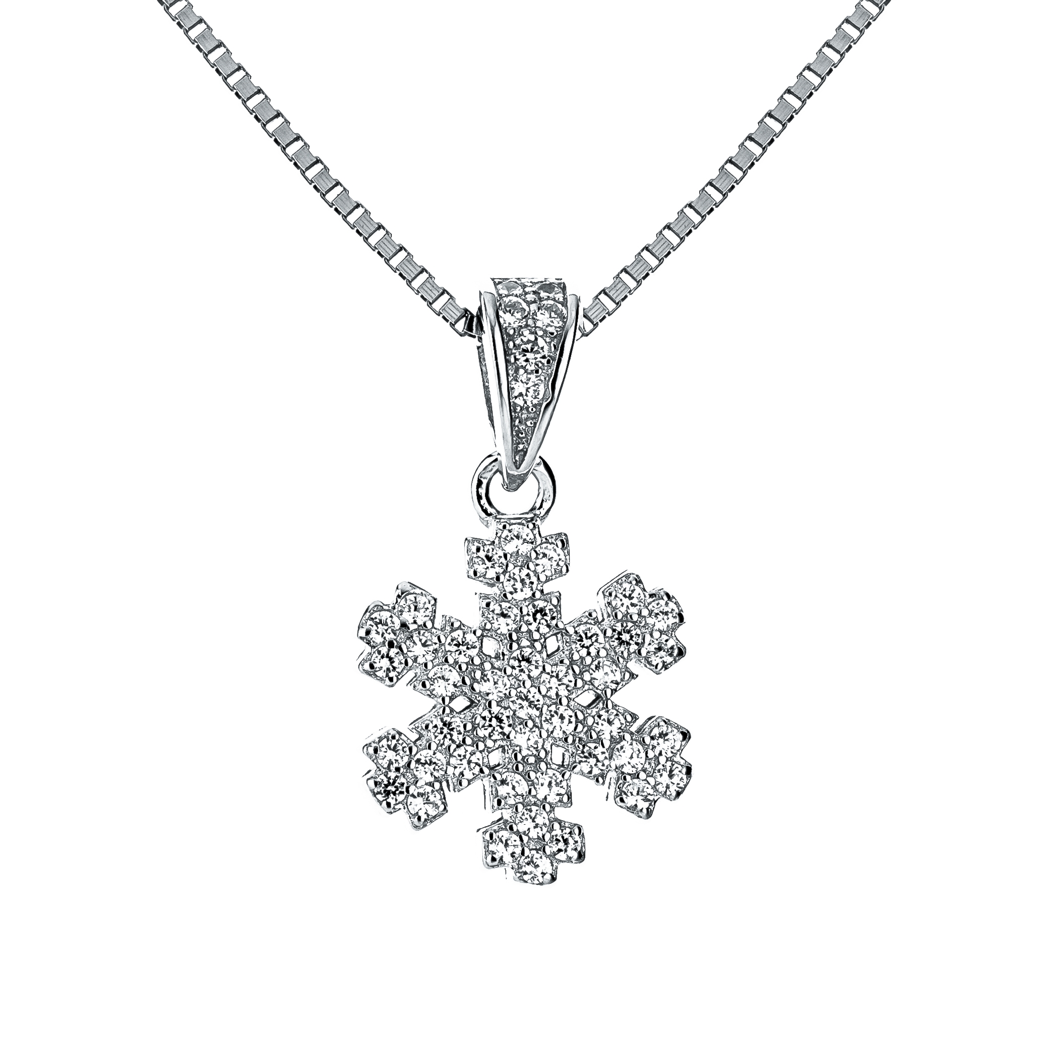 NUBIS® Stříbrný náhrdelník sněhová vločka - NB-2071