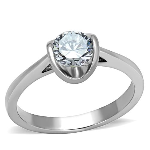 Šperky4U Ocelový prsten se zirkonem - velikost 60 - AL-0019-60