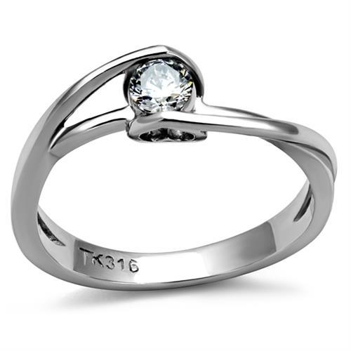 Šperky4U Ocelový prsten se zirkonem - velikost 57 - AL-0025-57