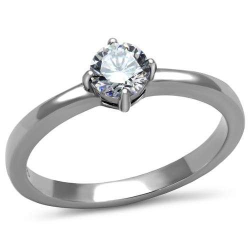 Šperky4U Ocelový prsten se zirkonem - velikost 52 - AL-0026-52