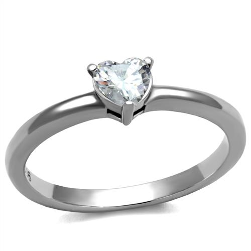 Šperky4U Ocelový prsten se srdíčkem - velikost 52 - AL-0027-52