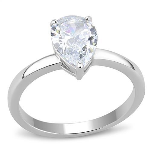 Šperky4U Ocelový prsten se zirkonem - velikost 57 - AL-0030-57