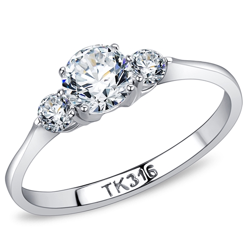 Šperky4U Ocelový prsten se 3mi zirkony - velikost 62 - AL-0036-62