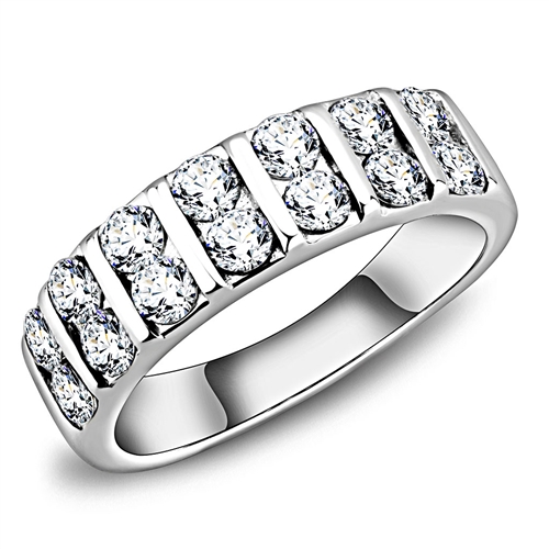 Šperky4U Ocelový prsten se zirkony - velikost 55 - AL-0041-55