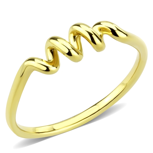 Šperky4U Zlacený ocelový prsten spirála - velikost 50 - AL-0044-50
