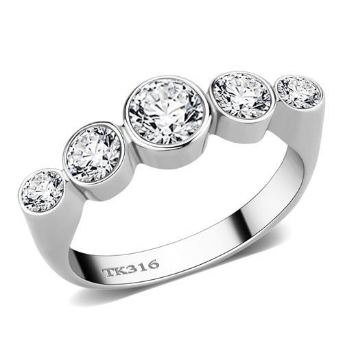 Šperky4U Ocelový prsten se zirkony - velikost 52 - AL-0050-52