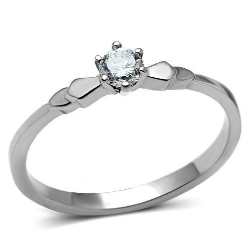 Šperky4U Ocelový prsten se zirkonem - velikost 50 - AL-0051-50