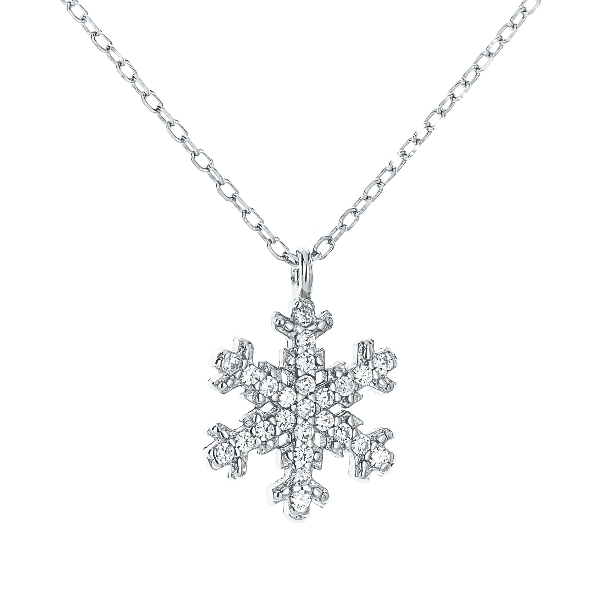 NUBIS® Stříbrný náhrdelník sněhová vločka - NB-2064