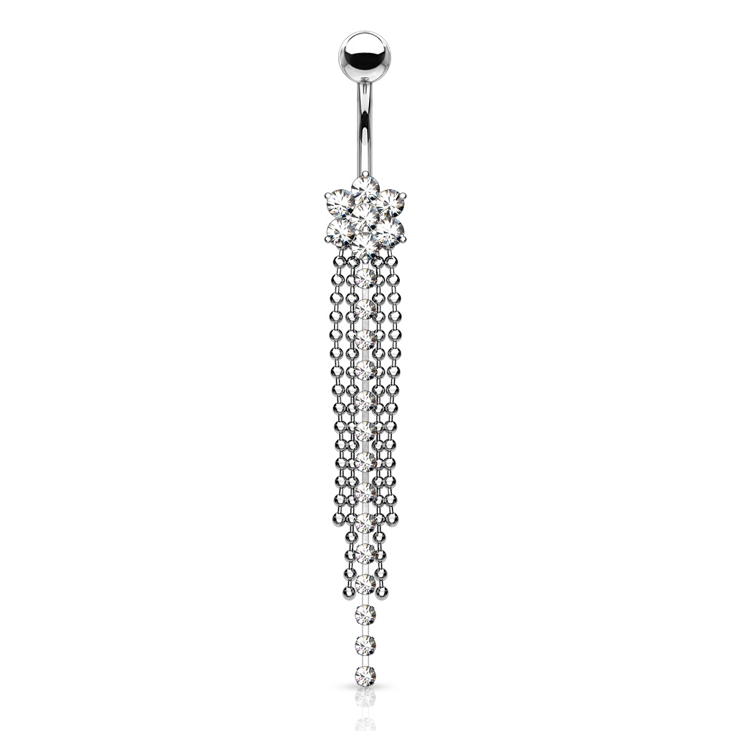 Šperky4U Piercing do pupíku - kytička - WP01161-C
