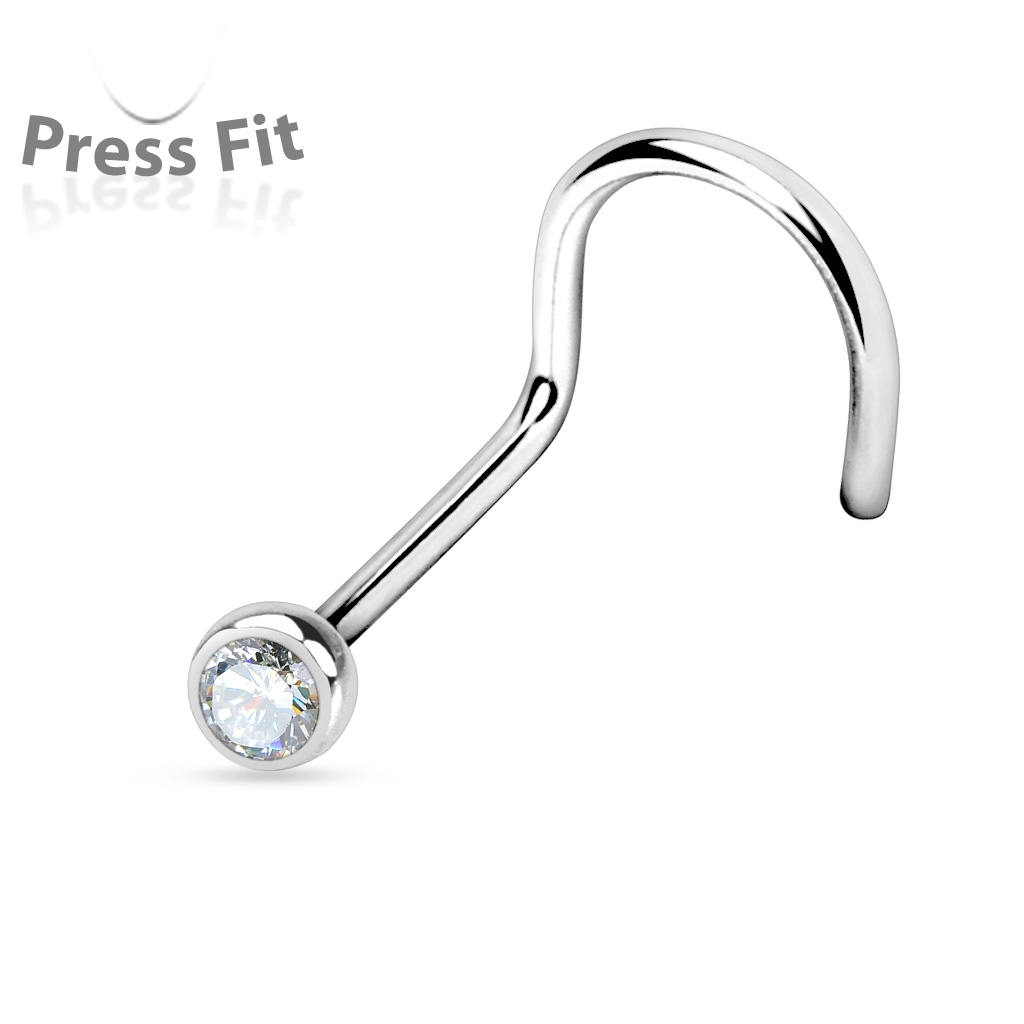 Piercing do nosa kamienok - hr. tyčky 0,6 mm, kamienok 2,5 mm