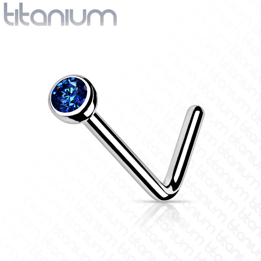 Šperky4U Zahnutý piercing do nosu - titan - TIT1027B