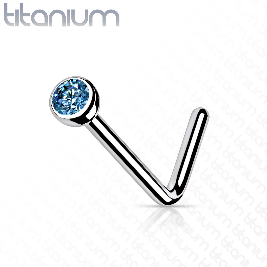 Šperky4U Zahnutý piercing do nosu - titan - TIT1027Q