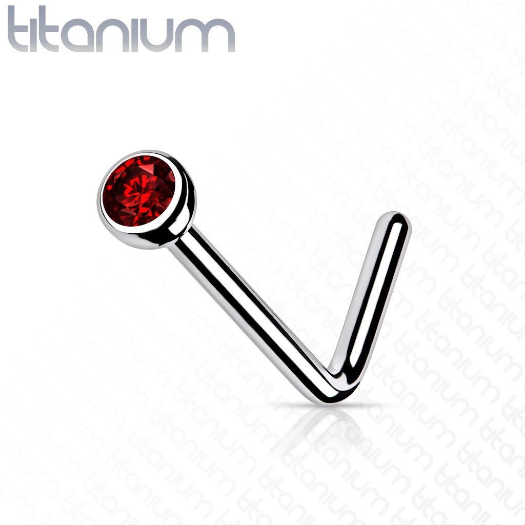 Šperky4U Zahnutý piercing do nosu - titan - TIT1027R