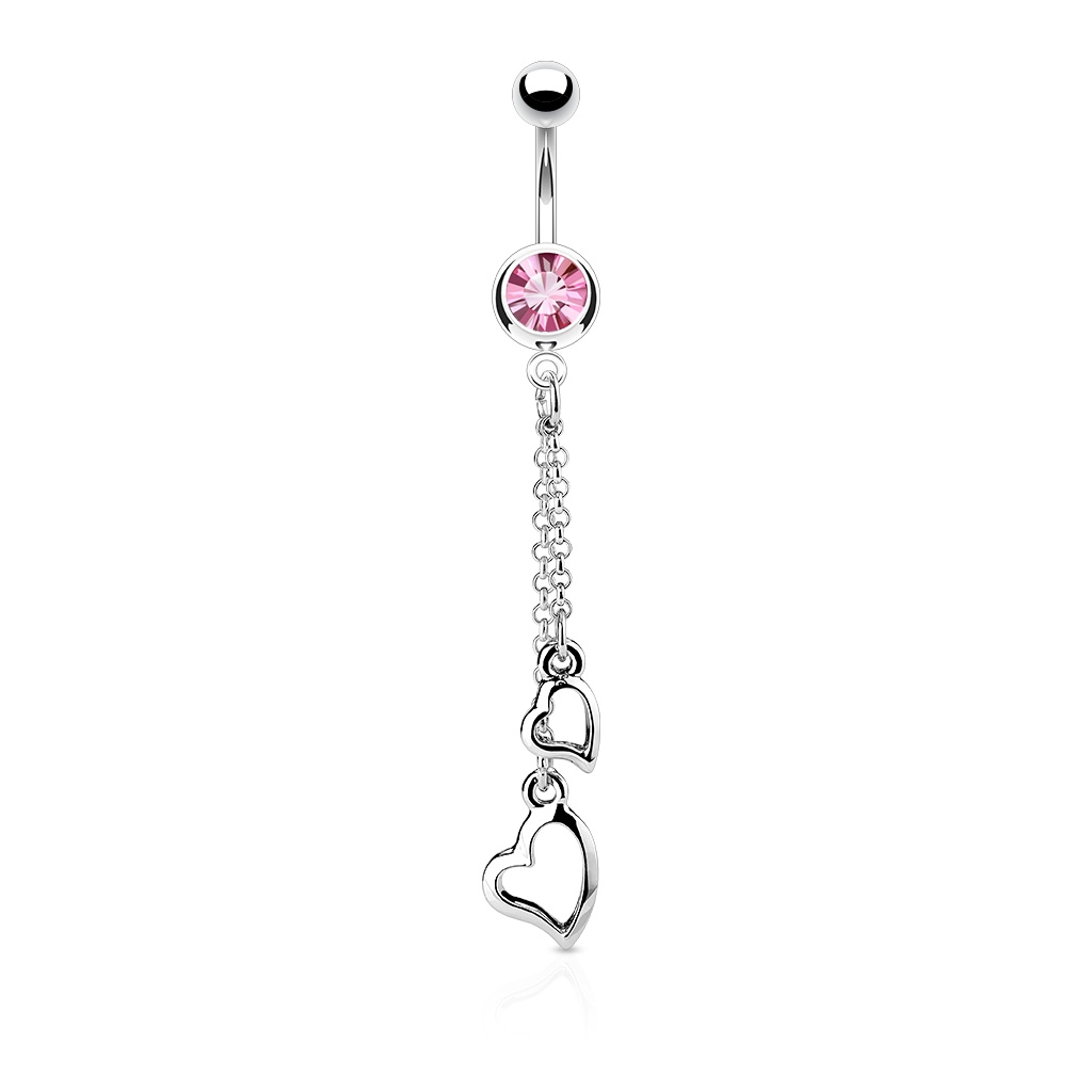 Šperky4U Piercing do pupíku - srdíčka - WP01247-P