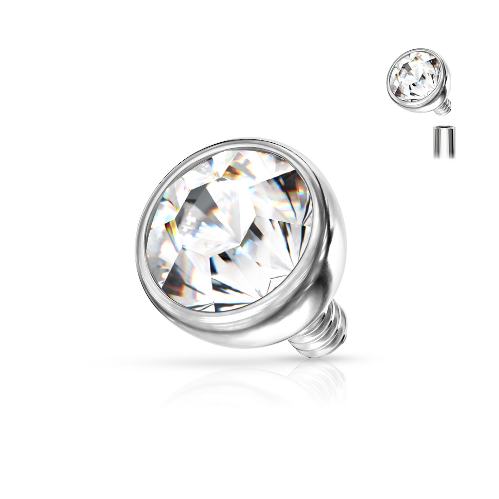 Šperky4U Náhradní kulička s kamínkem k labretě, průměr 3 mm - ND011-03C