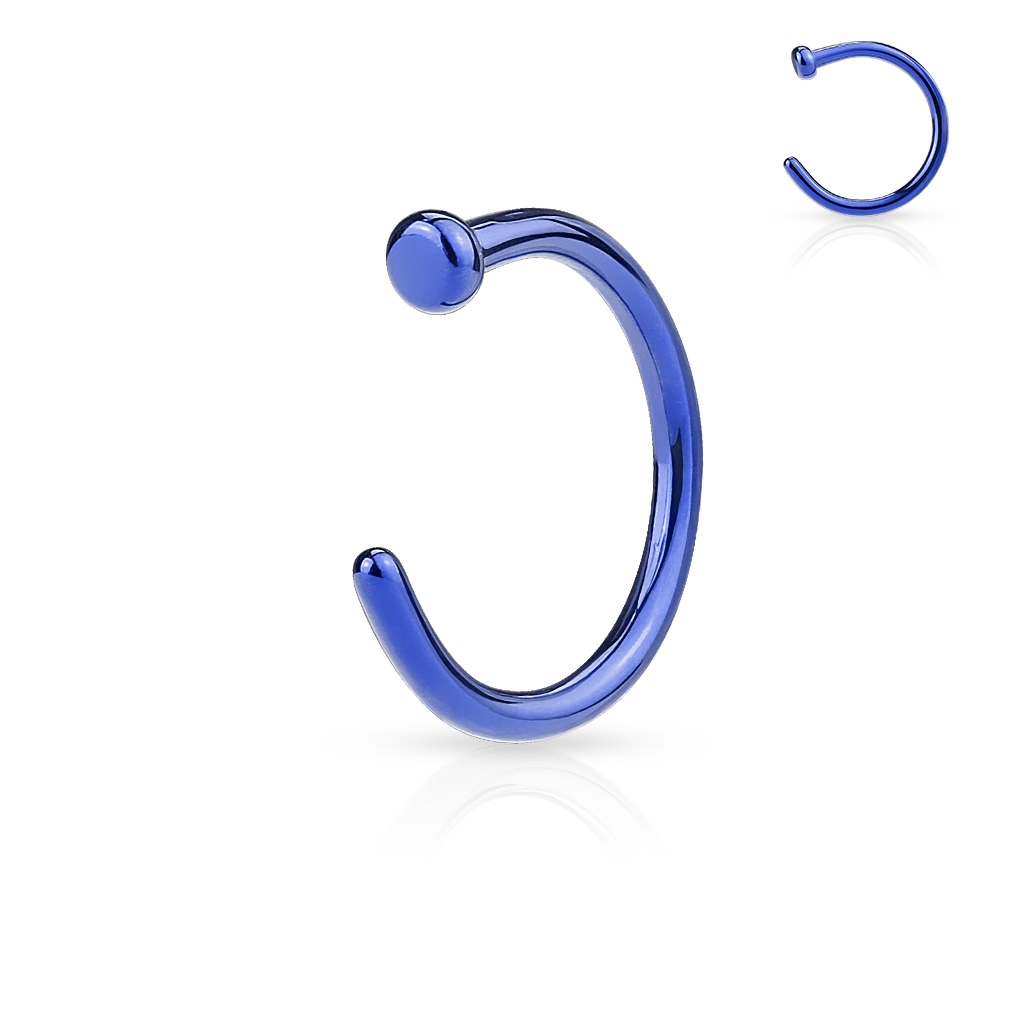 Šperky4U Piercing do nosu - kruh modrý - N01120-0610B
