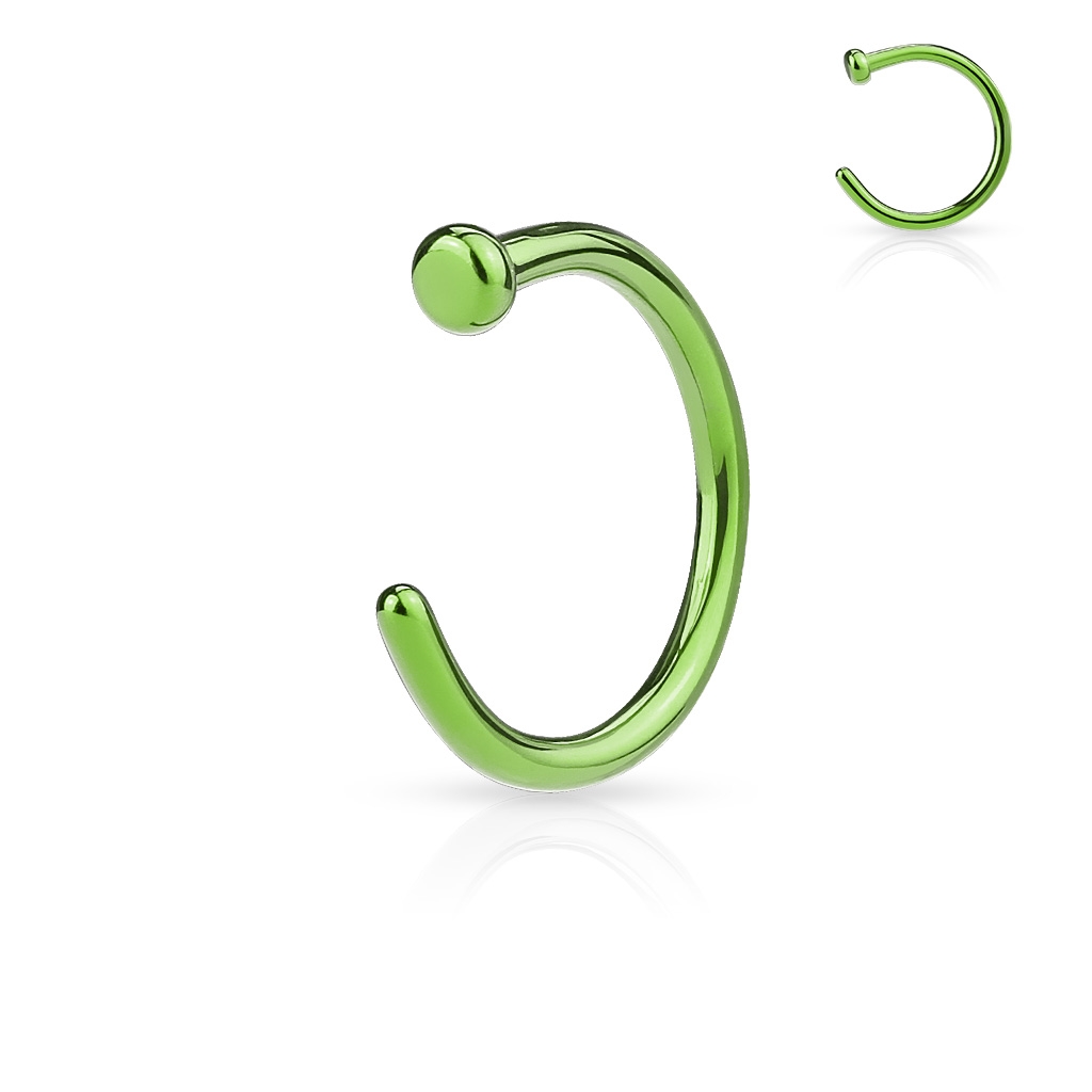 Šperky4U Piercing do nosu - kruh zelený - N01120-0608G