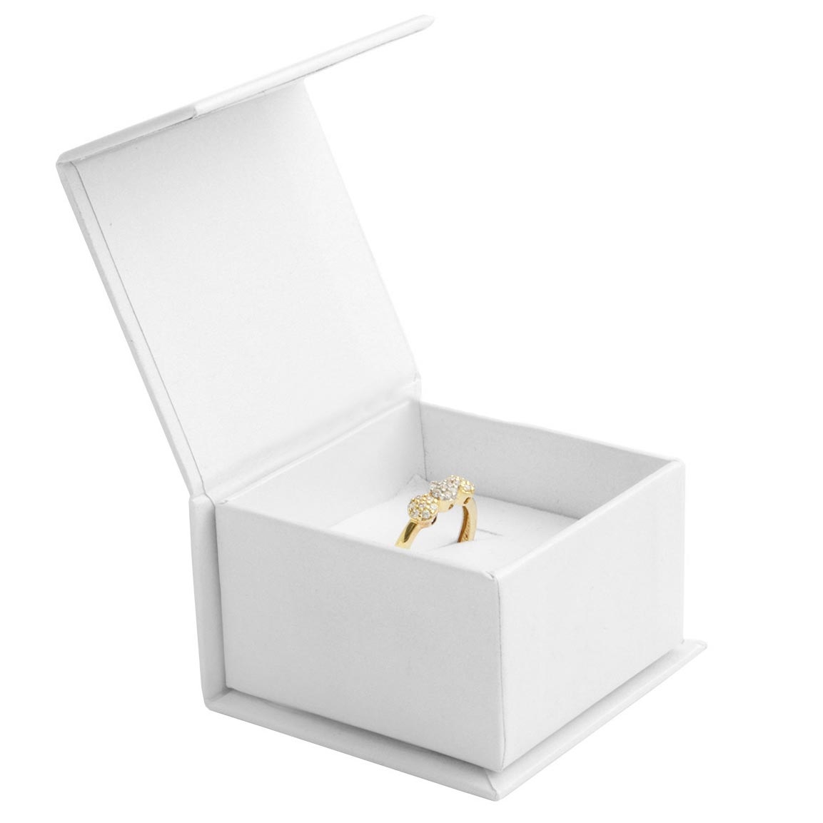 Darčeková krabička na prsteň biela, magnetické zatváranie