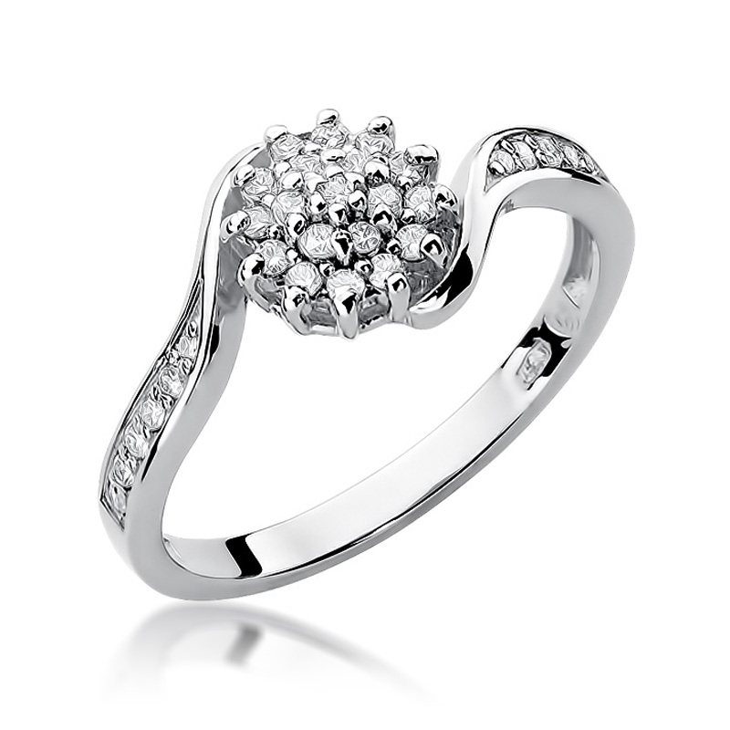 Zlatý zásnubní prsten s diamanty vel. 52