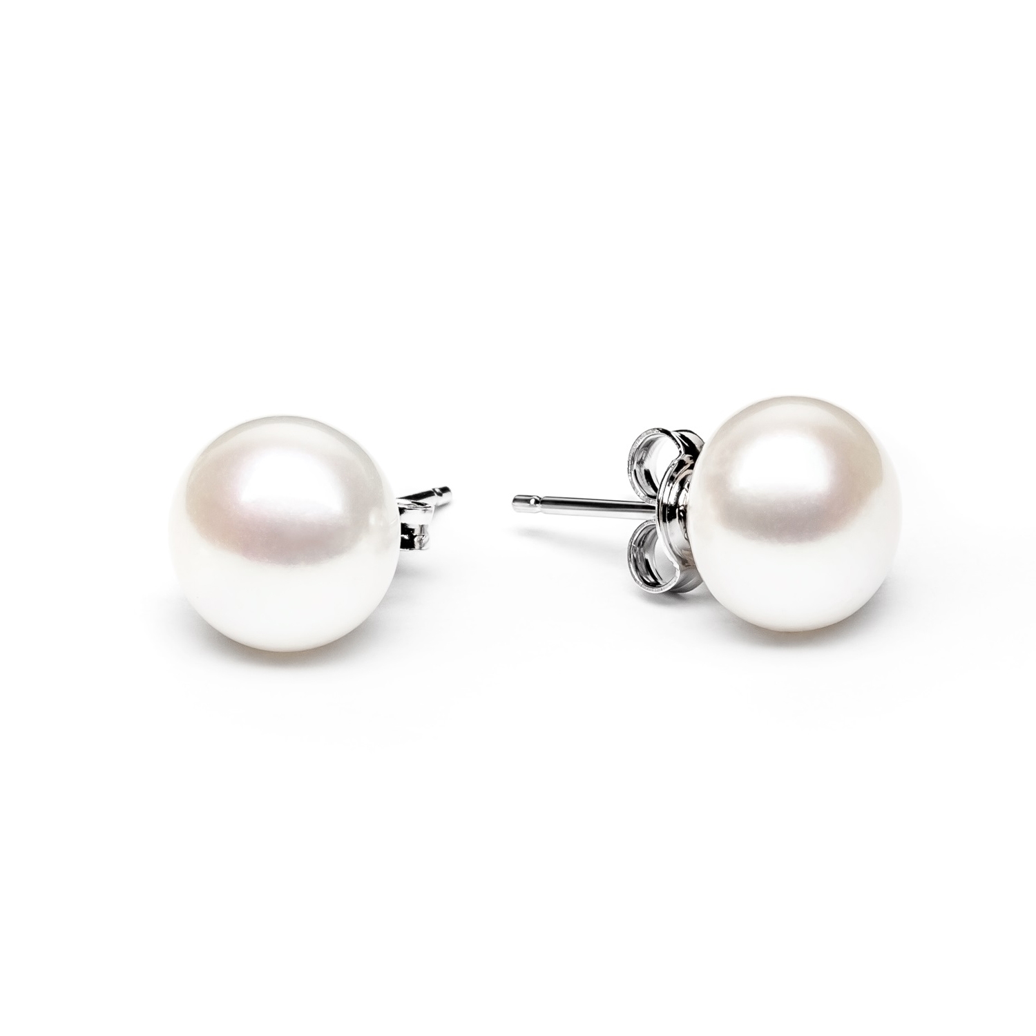 Perlové náušnice - biele prírodné perly 9,5-10 mm