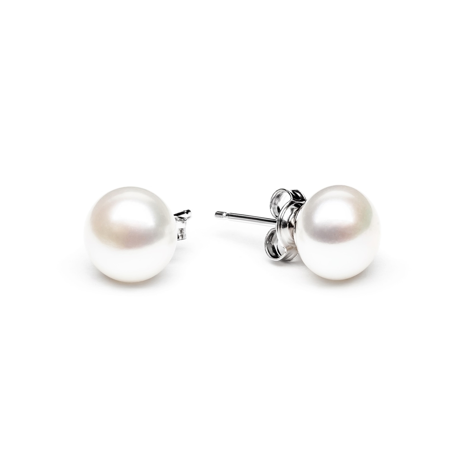 Perlové náušnice - biele prírodné perly 8,5-9 mm