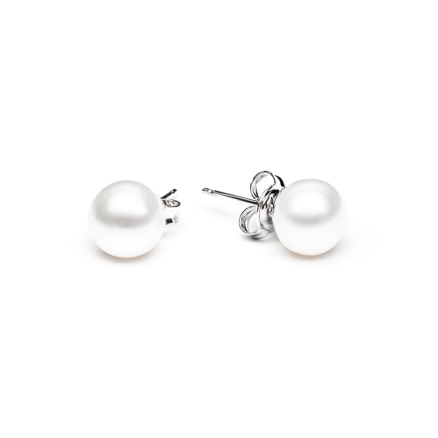 Perlové náušnice - biele prírodné perly 7,5-8 mm