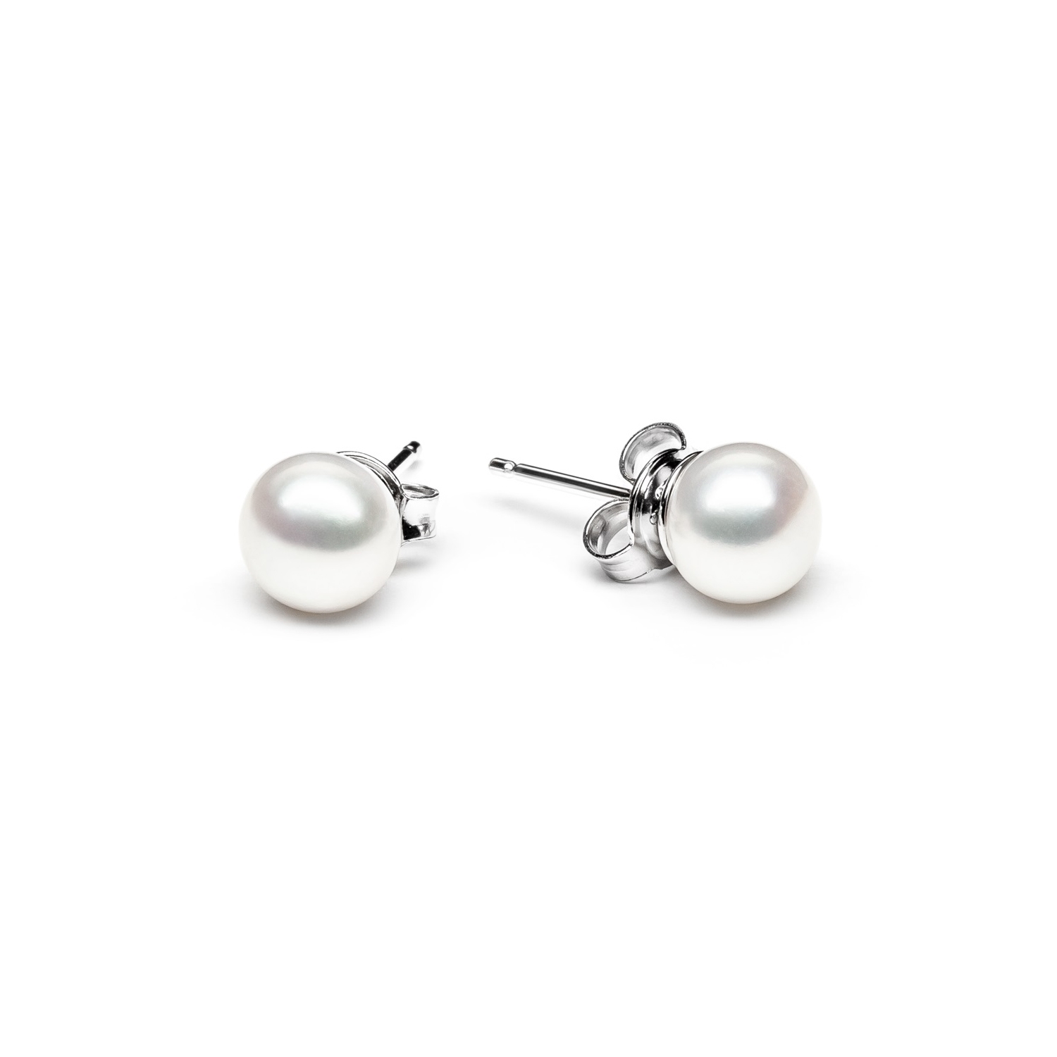 Perlové náušnice - biele prírodné perly 6,5-7 mm
