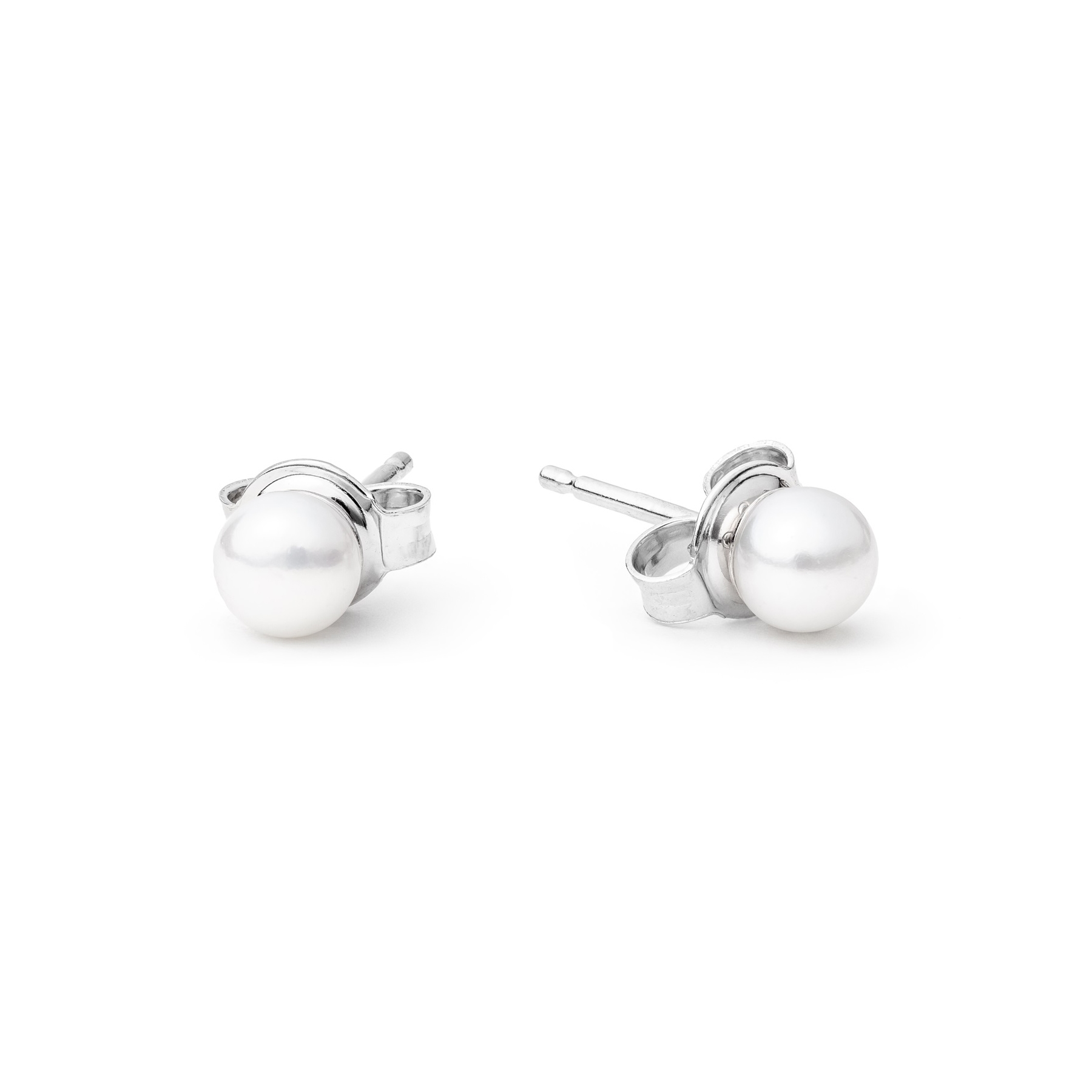Perlové náušnice - biele prírodné perly 4,5-5 mm