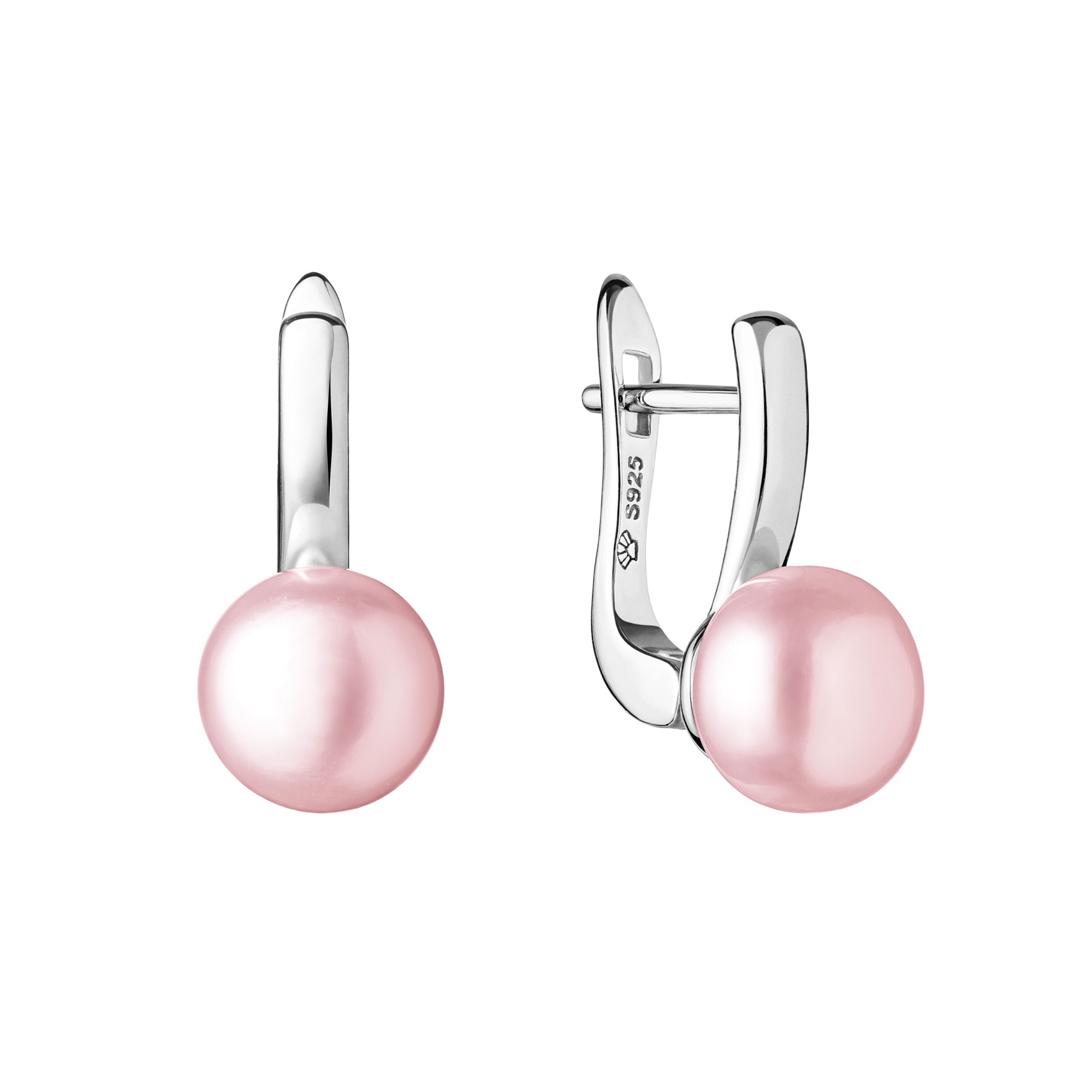 Perlové náušnice – ružovofialové prírodné perly