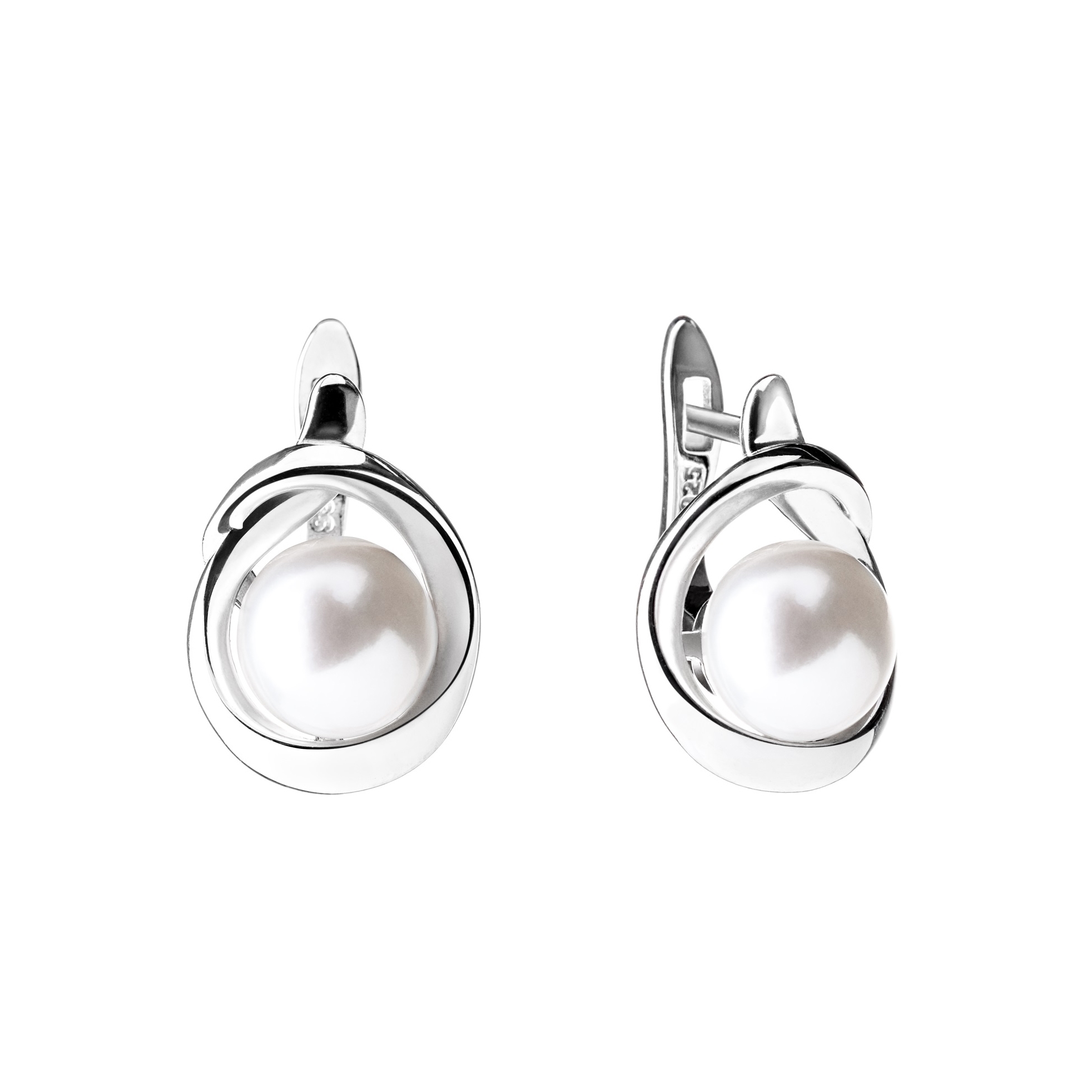 Perlové náušnice – biele prírodné perly