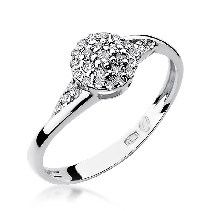NUBIS® Zlatý zásnubní prsten s diamanty - W-018W