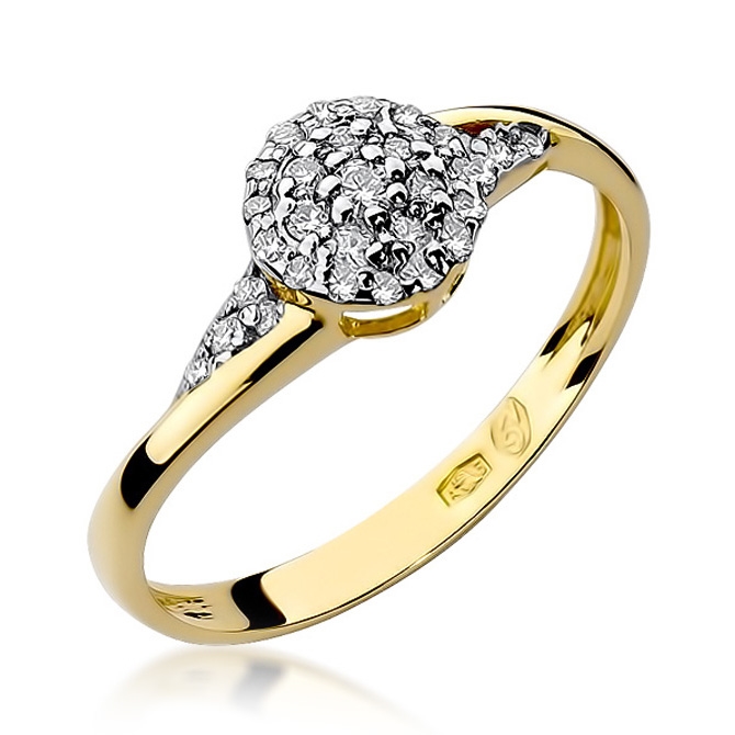 NUBIS® Zlatý zásnubní prsten s diamanty - W-018G