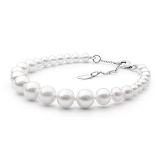 Perlový náramek z pravých říčních perel bílý