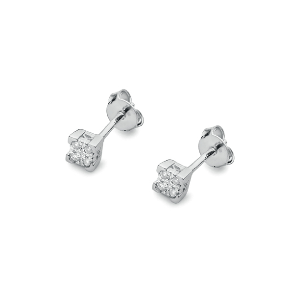 NUBIS® Diamantové náušnice, bílé zlato a brilianty - KO-402-WG