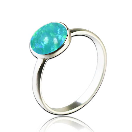 NUBIS® Stříbrný prsten s opálem - velikost 49 - NBP95-OP62-48