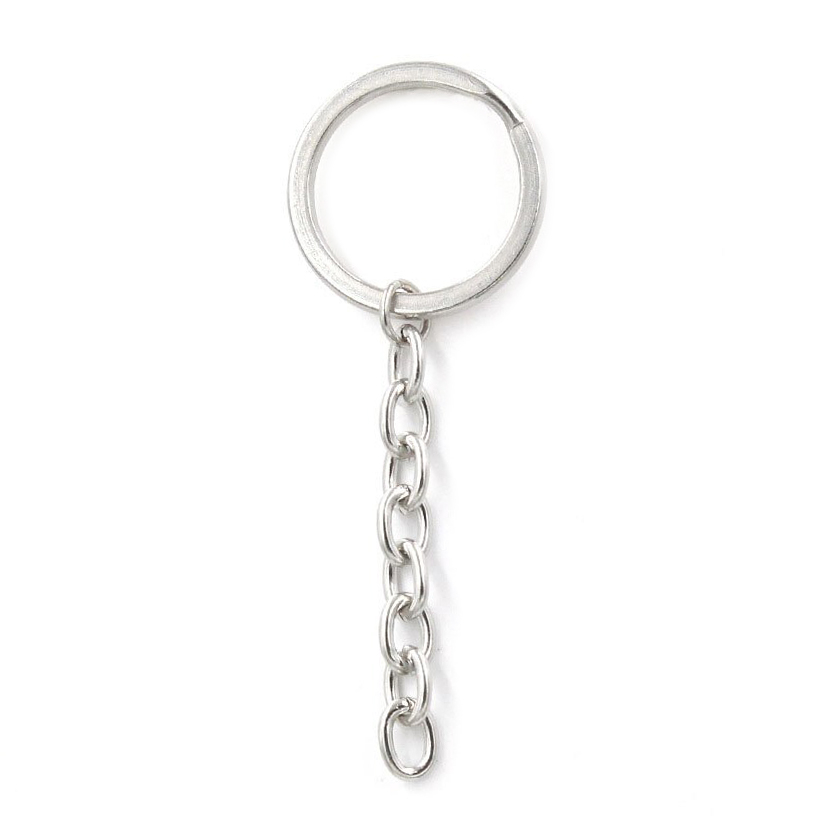 Šperky4U Ocelový kroužek na klíče se řetízkem - OPT1059