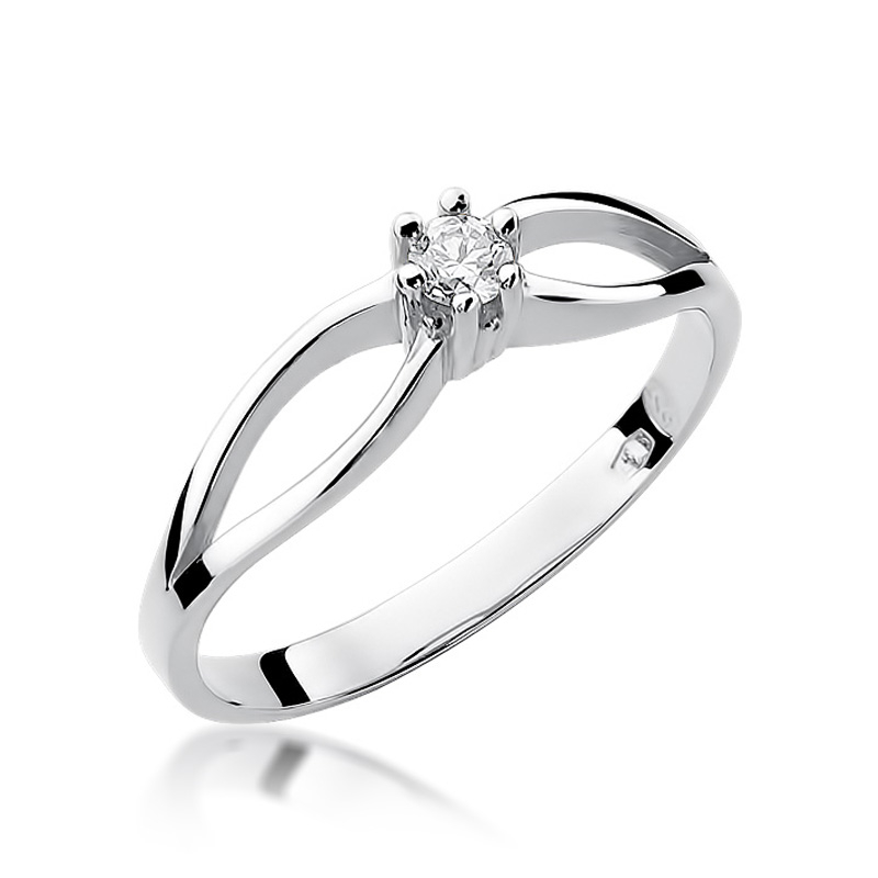 NUBIS® Zlatý zásnubní prsten s diamantem - W-049W